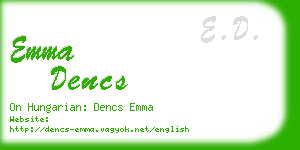 emma dencs business card